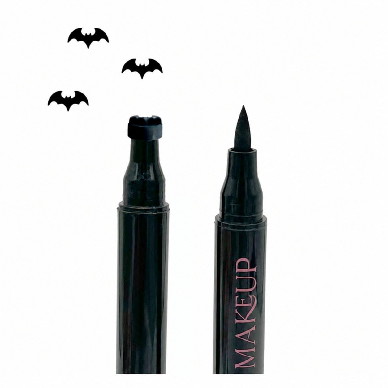 Waterproof Liquid Eyeliner Pen - Хэллоуинская двусторонняя подводка-штамп для глаз, водостойкая