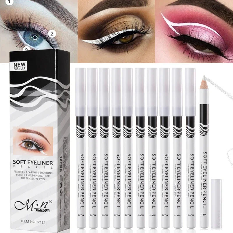 Waterproof Liquid Eyeliner Pen - 12 шт., белая подводка для глаз,