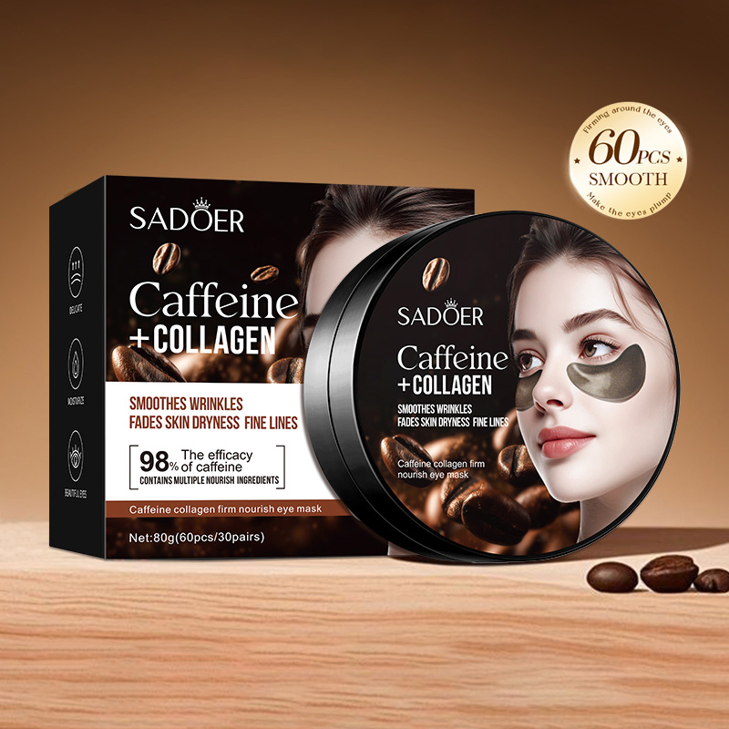 Collagen Under Eye Patches - 60 шт. SADOER кофеиновая коллагеновая маска
