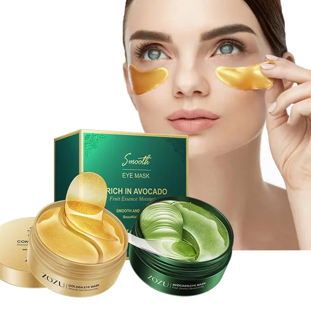 Collagen Under Eye Patches - 24K Золотой гель для глаз, авокадо,