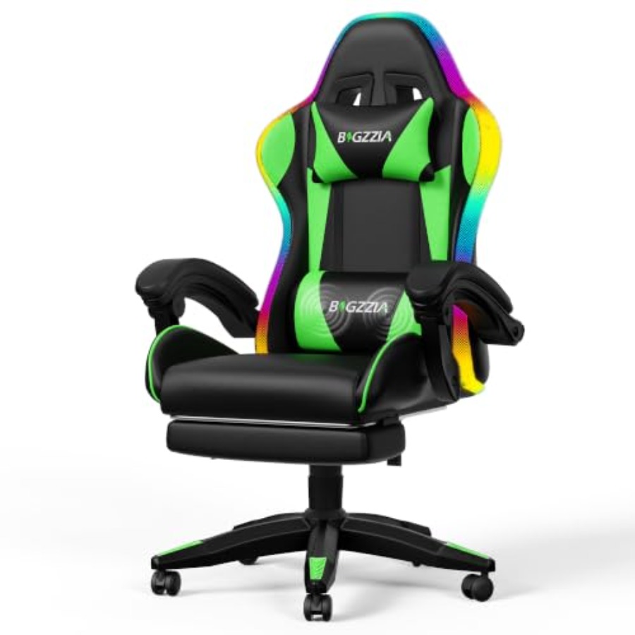 Massage - Игровое кресло RGB с подставкой для