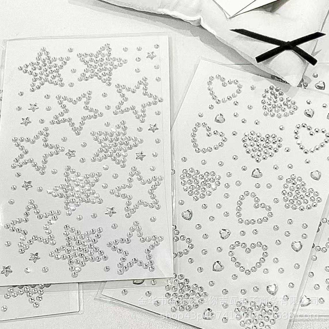 Nail Art - Серебряные стразы-сердечки, плоские наклейки-стразы для DIY-дизайна