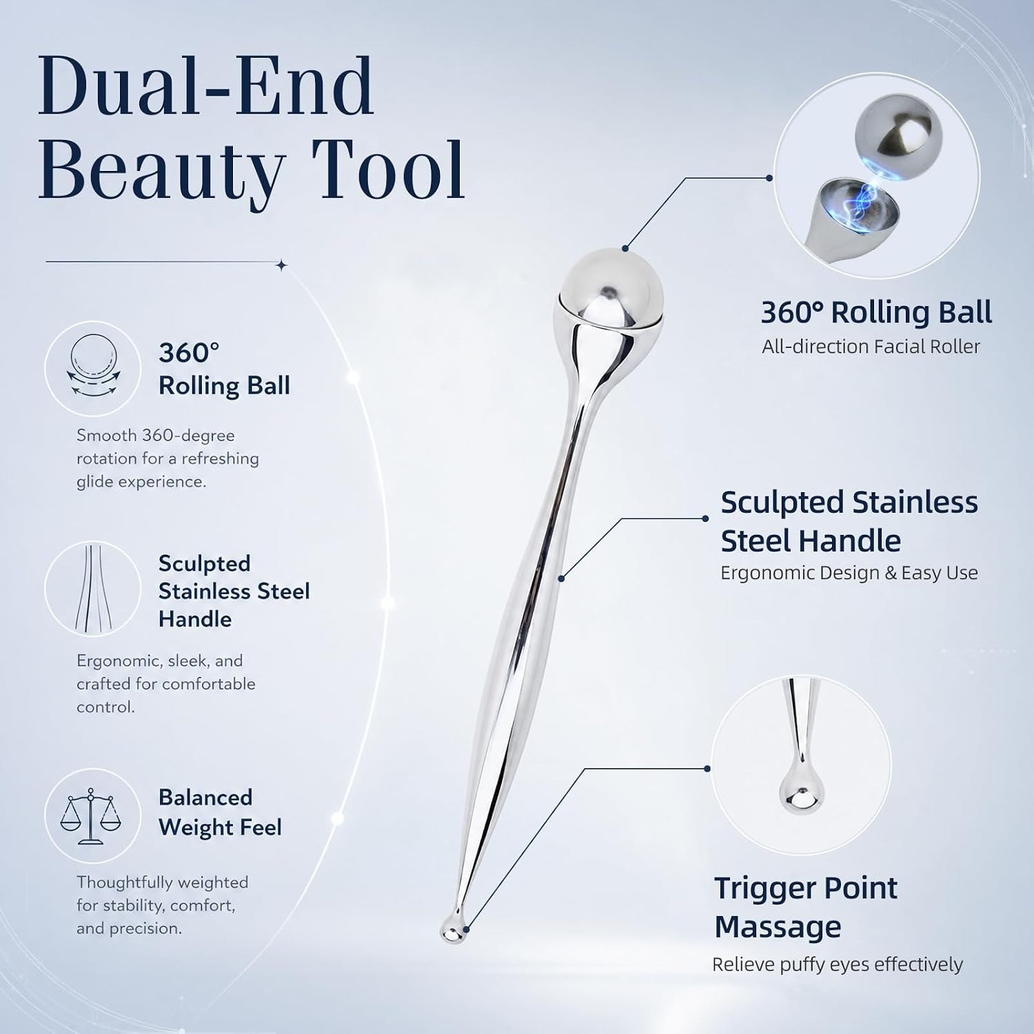 Металлический роликовый массаж – обзор и цена Face Ice Roller Puffiness