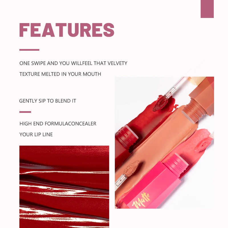 1 шт. водостойкий матовый барх – обзор и цена Matte Velvet Lip Tint Long Lasting